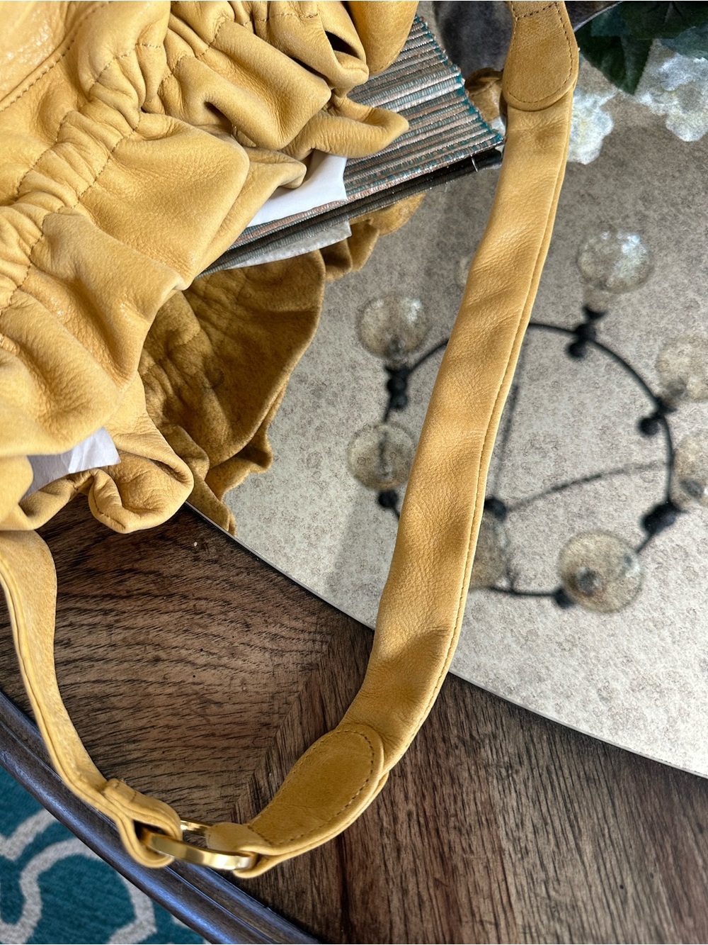 HOBO Mustard Yellow Gathered Shoulder Bag - Picture 14 of 16